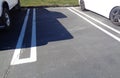 Empty Parking Spot Between Two Cars in a Parking Lot 2 Royalty Free Stock Photo